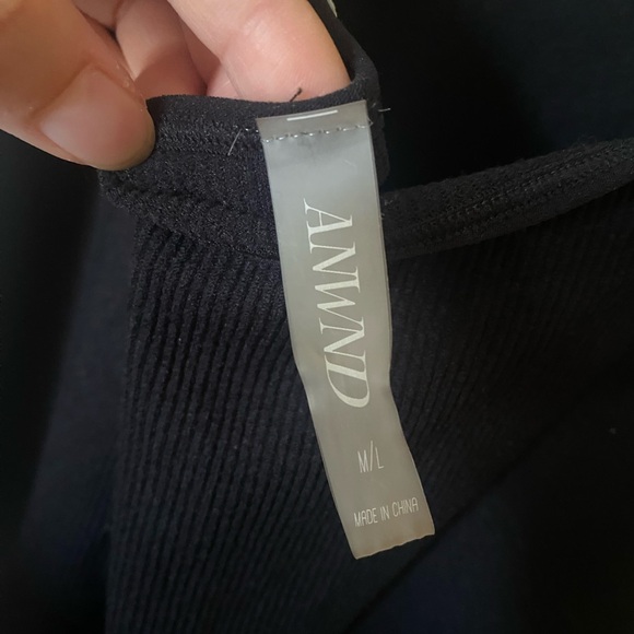 Black Ribbed Halter Neck Jumpsuit - Picture 3 of 3